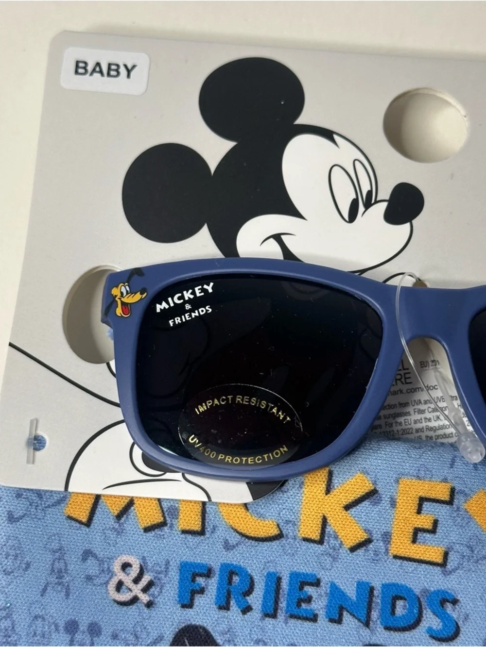 Primark Disney Baby Blue Mickey & Friends Sunglasses UV Protection W/ Case NEW